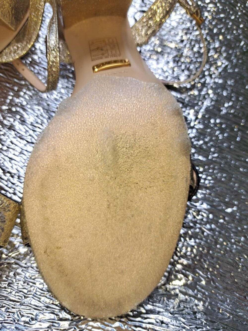 Gucci Marmont Block Sandals Size 37/6.5-7US GOLD - Picture 7 of 9